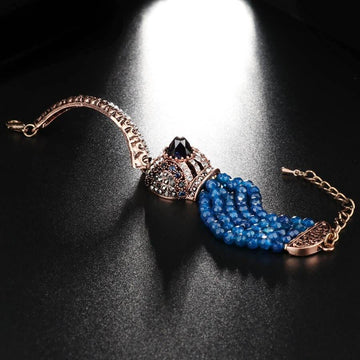 Natural Stone Vintage Crystal Antique Gold Color Bracelet - The Jewellery Supermarket
